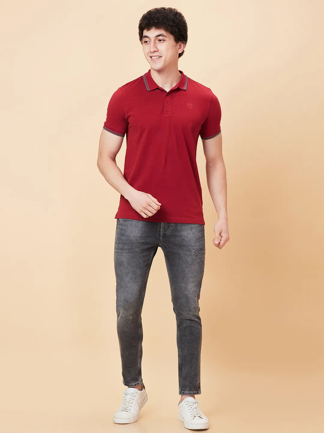 Being Human Clothing Men Regular Fit T-Shirts-Winery