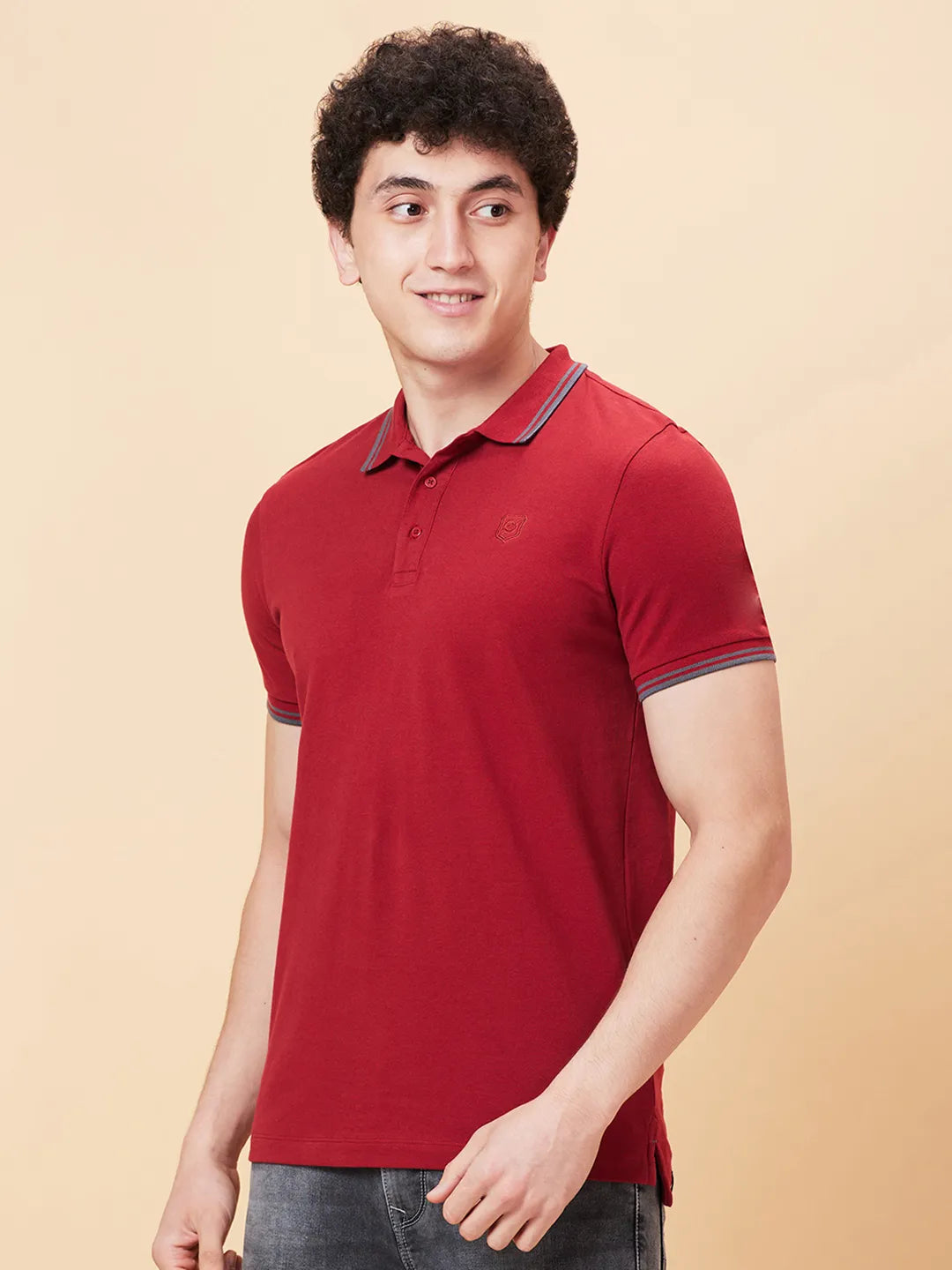 Being Human Clothing Men Regular Fit T-Shirts-Winery