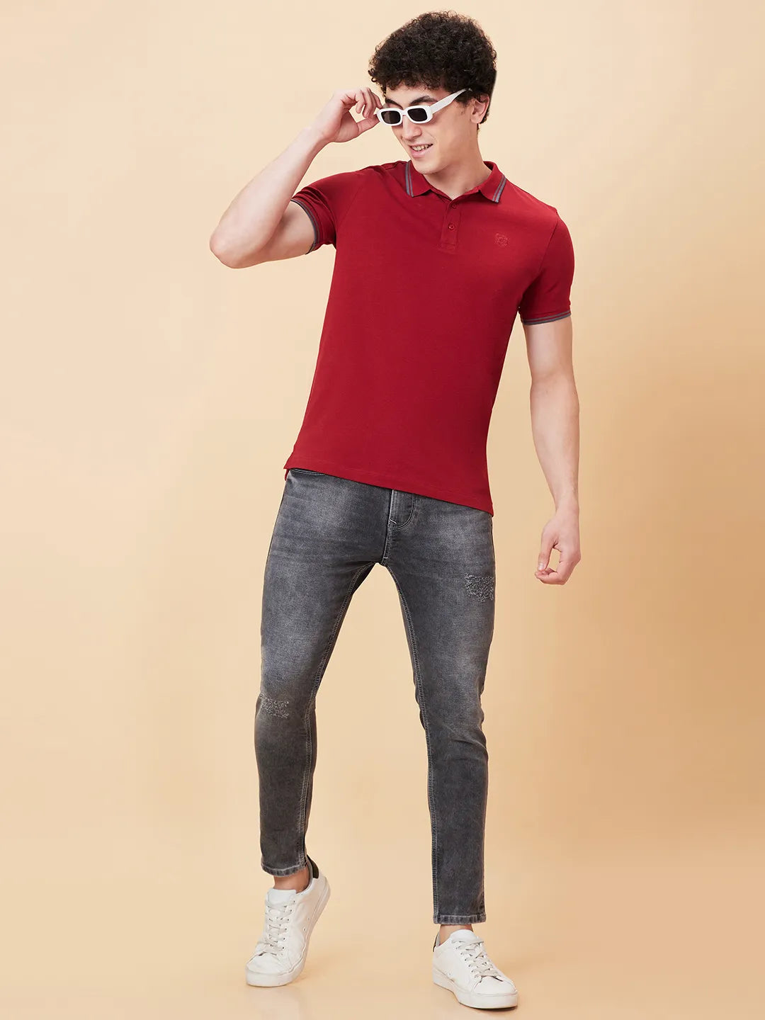 Being Human Clothing Men Regular Fit T-Shirts-Winery