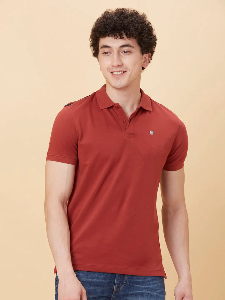 Red Regular Fit Men's Polo T-shirt