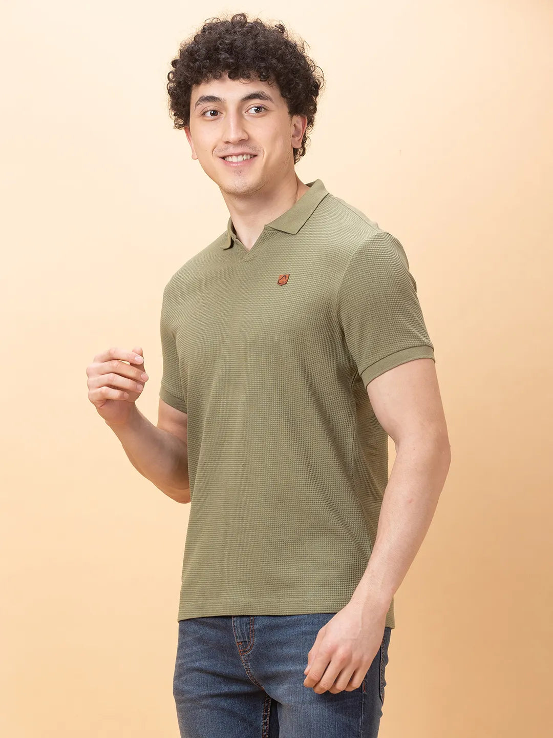 Being Human Clothing Mens-Top Polo Neck Olive