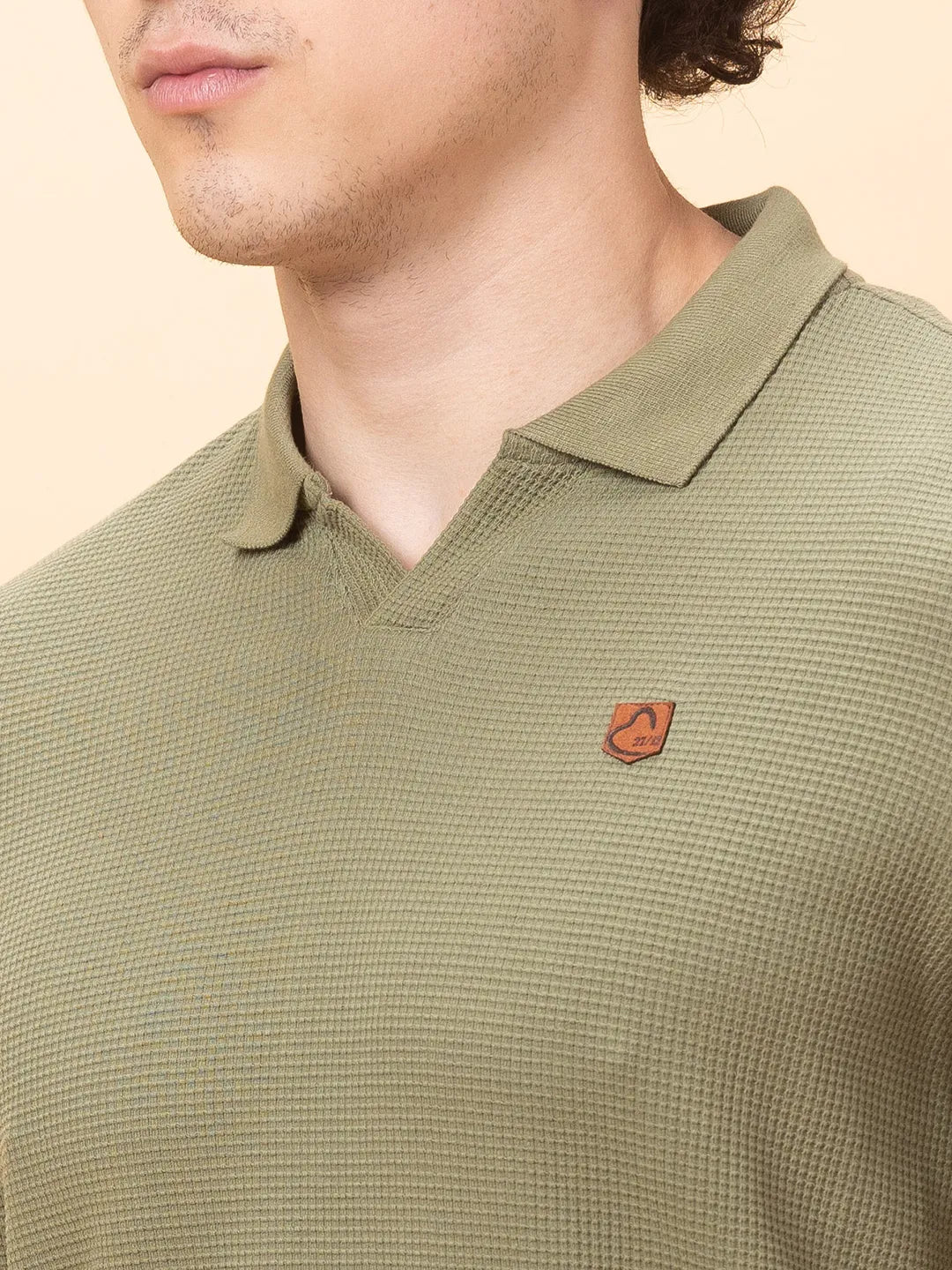 Being Human Clothing Mens-Top Polo Neck Olive