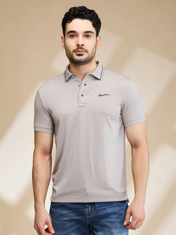 Light Grey Regular Fit Men's Polo T-Shirt