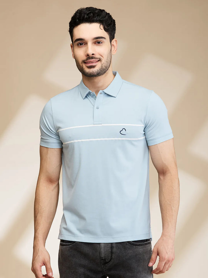 Light Blue Regular Fit Men's Polo T-Shirt