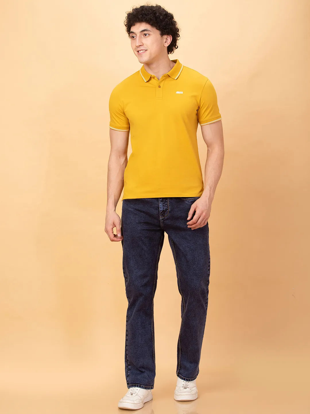 Being Human Clothing Mens-Top Polo Neck Mustard