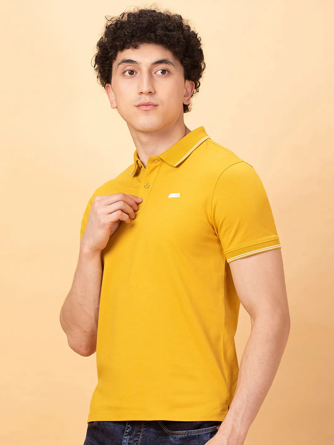 Being Human Clothing Mens-Top Polo Neck Mustard