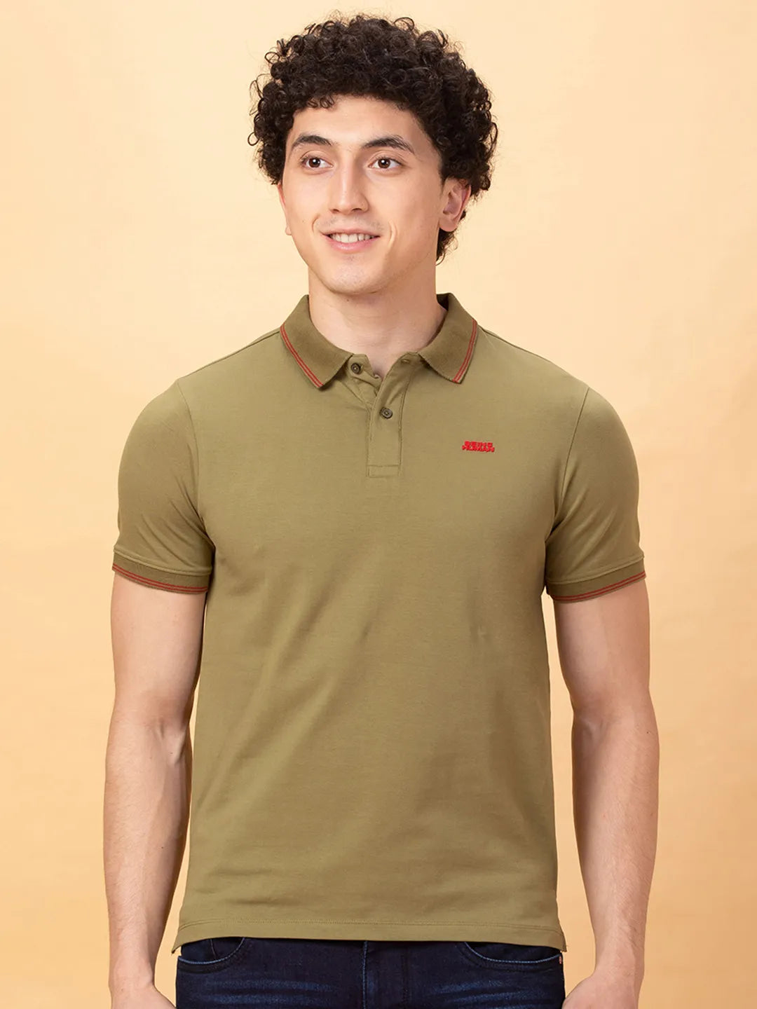 Being Human Clothing Mens-Top Polo Neck Olive