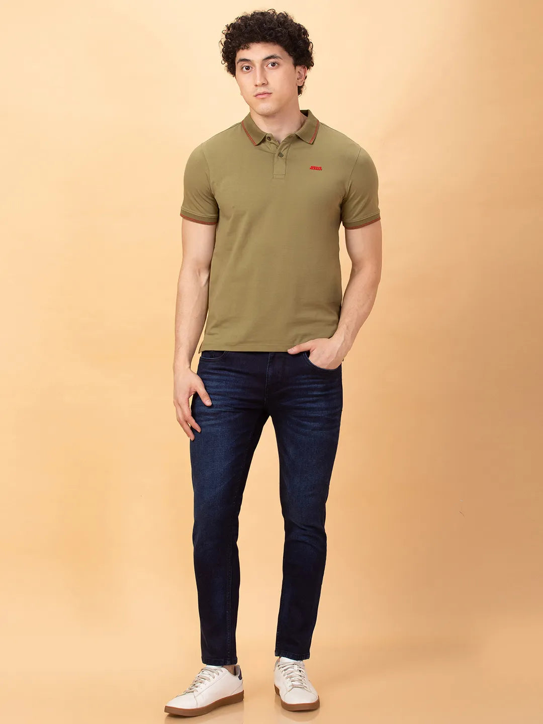 Being Human Clothing Mens-Top Polo Neck Olive