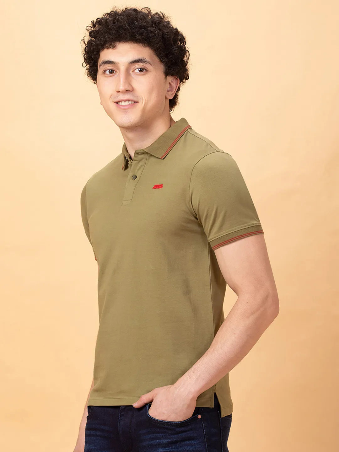 Being Human Clothing Mens-Top Polo Neck Olive
