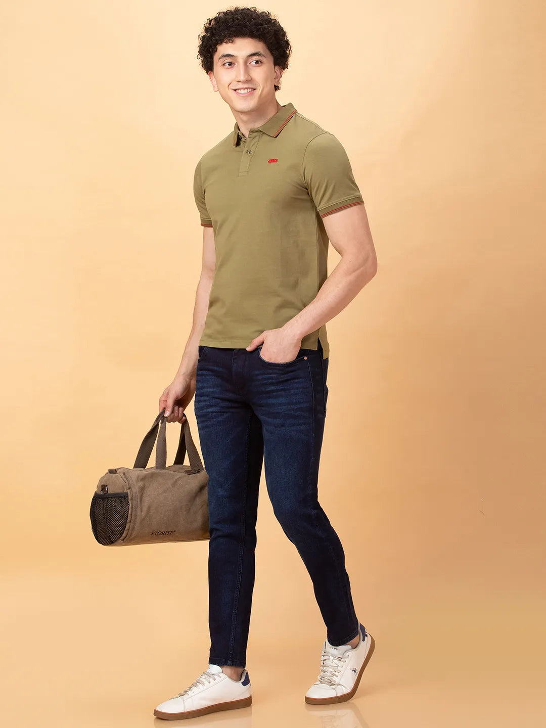 Being Human Clothing Mens-Top Polo Neck Olive