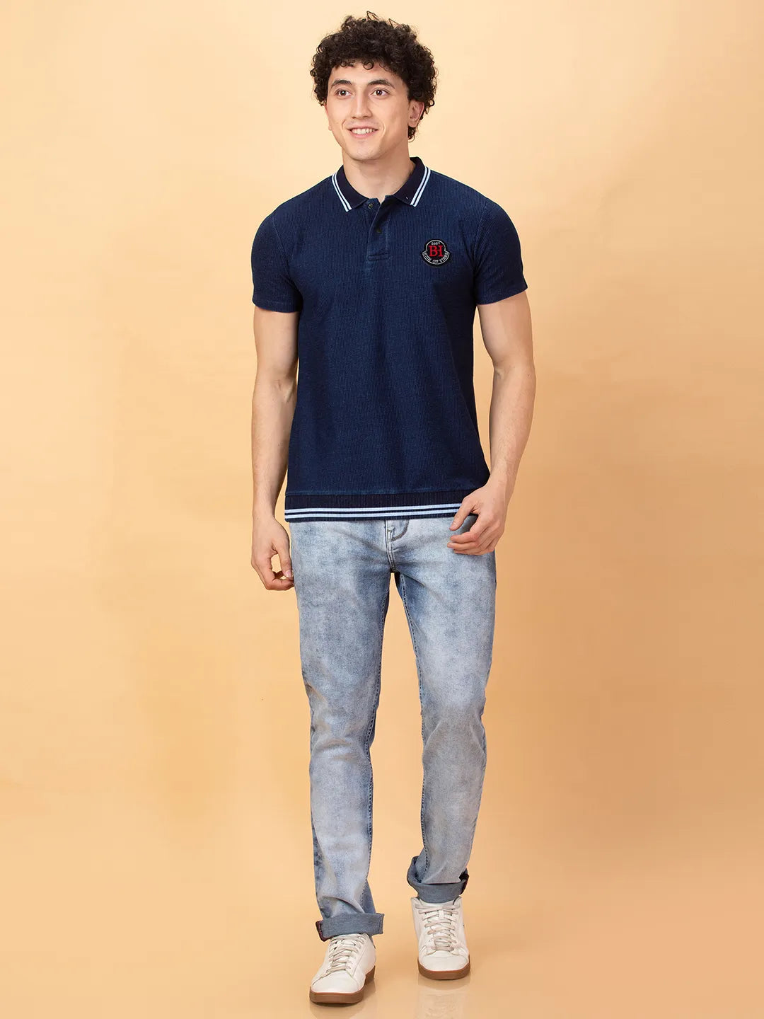 Being Human Clothing Mens-Top Polo Neck Dk.Navy