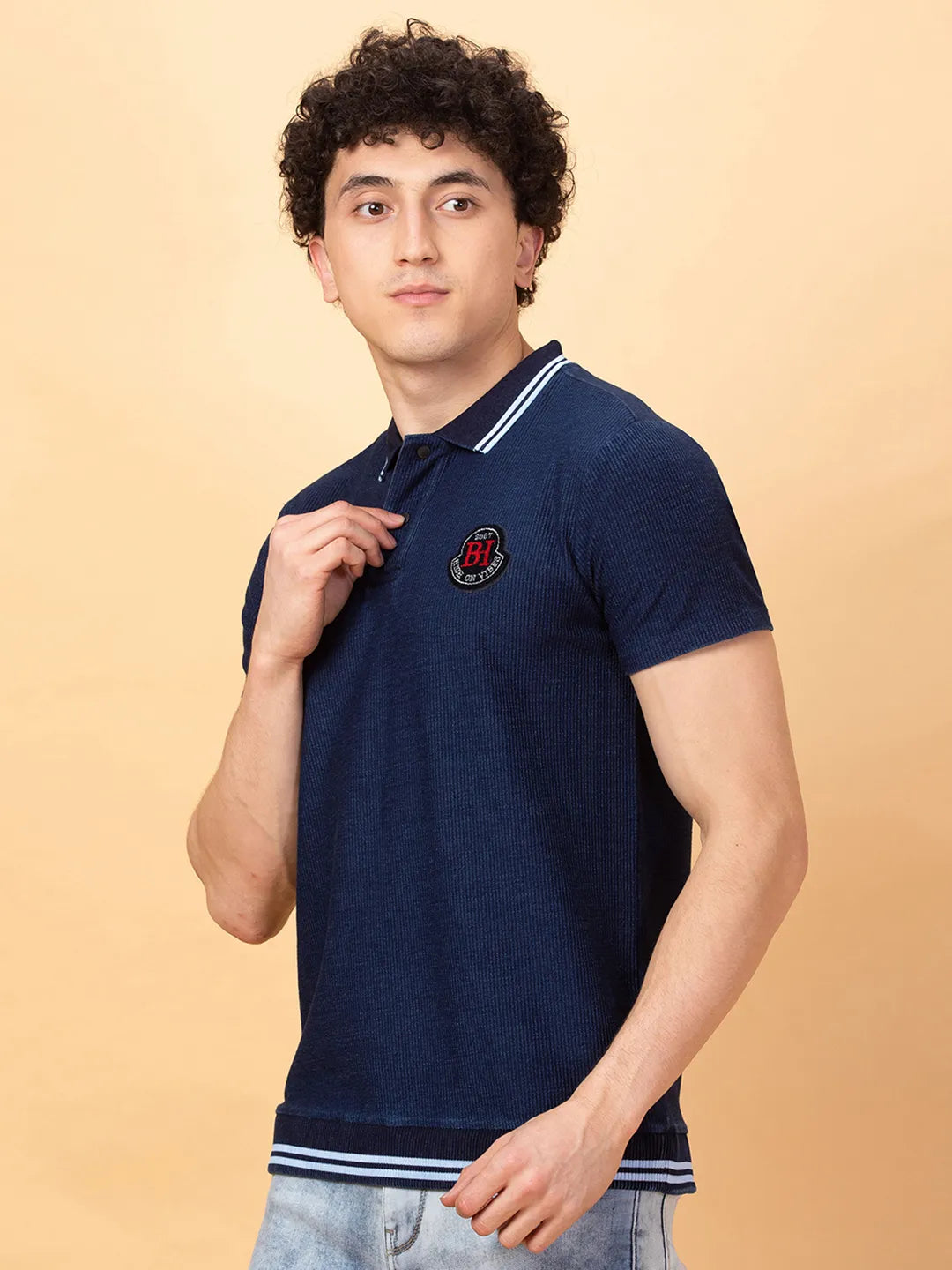 Being Human Clothing Mens-Top Polo Neck Dk.Navy