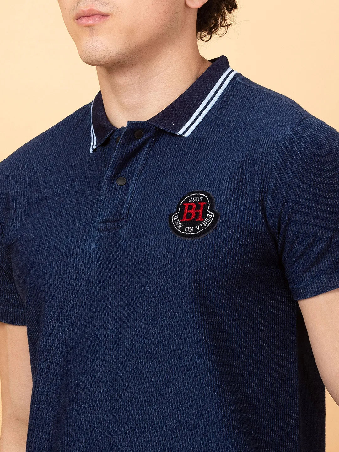 Being Human Clothing Mens-Top Polo Neck Dk.Navy