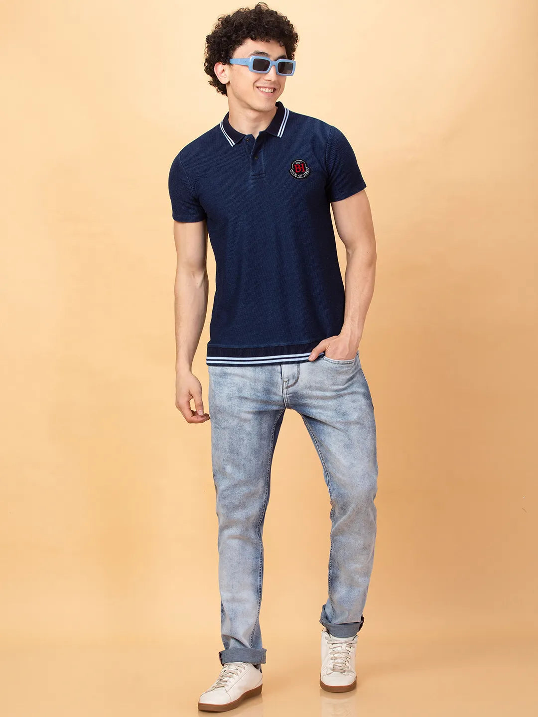 Being Human Clothing Mens-Top Polo Neck Dk.Navy