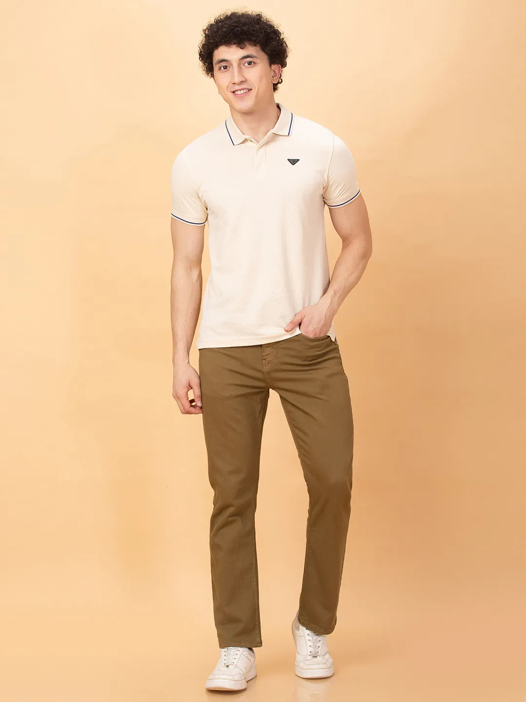 Being Human Clothing Mens-Top Polo Neck Chalk