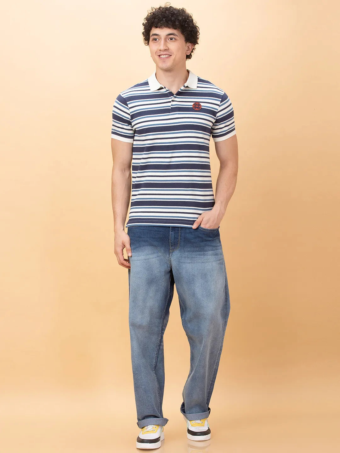 Being Human Clothing Mens-Top Polo Neck Navy/White