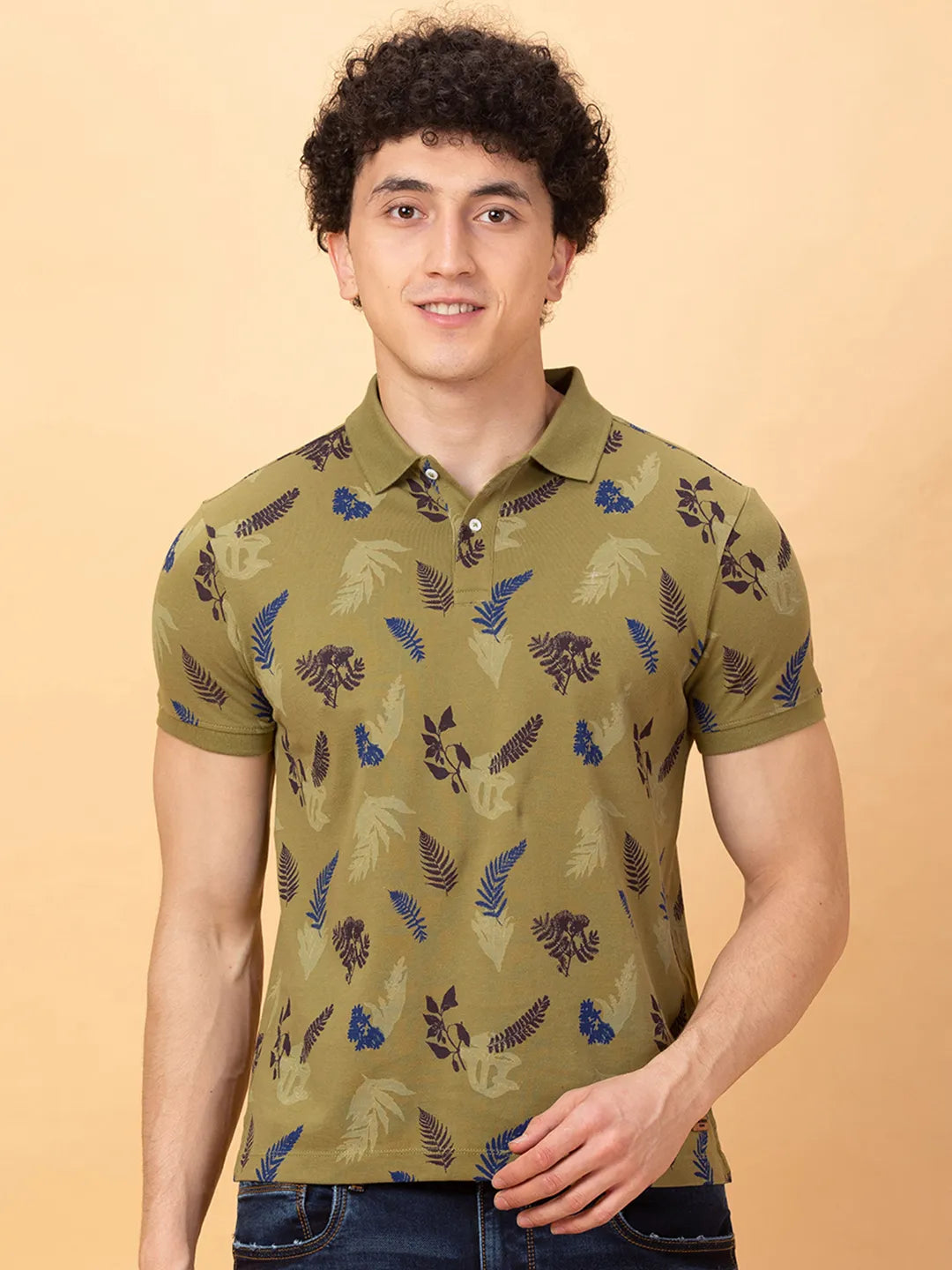 Being Human Clothing Mens-Top Polo Neck Olive