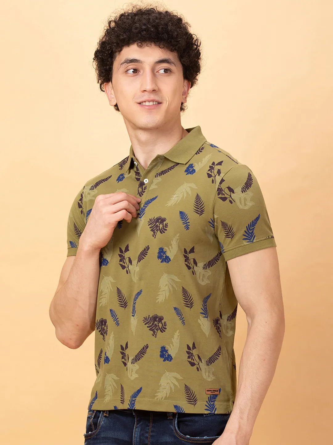 Being Human Clothing Mens-Top Polo Neck Olive