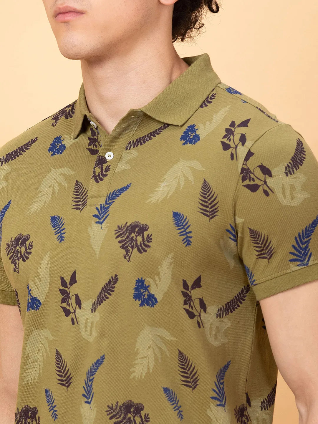 Being Human Clothing Mens-Top Polo Neck Olive