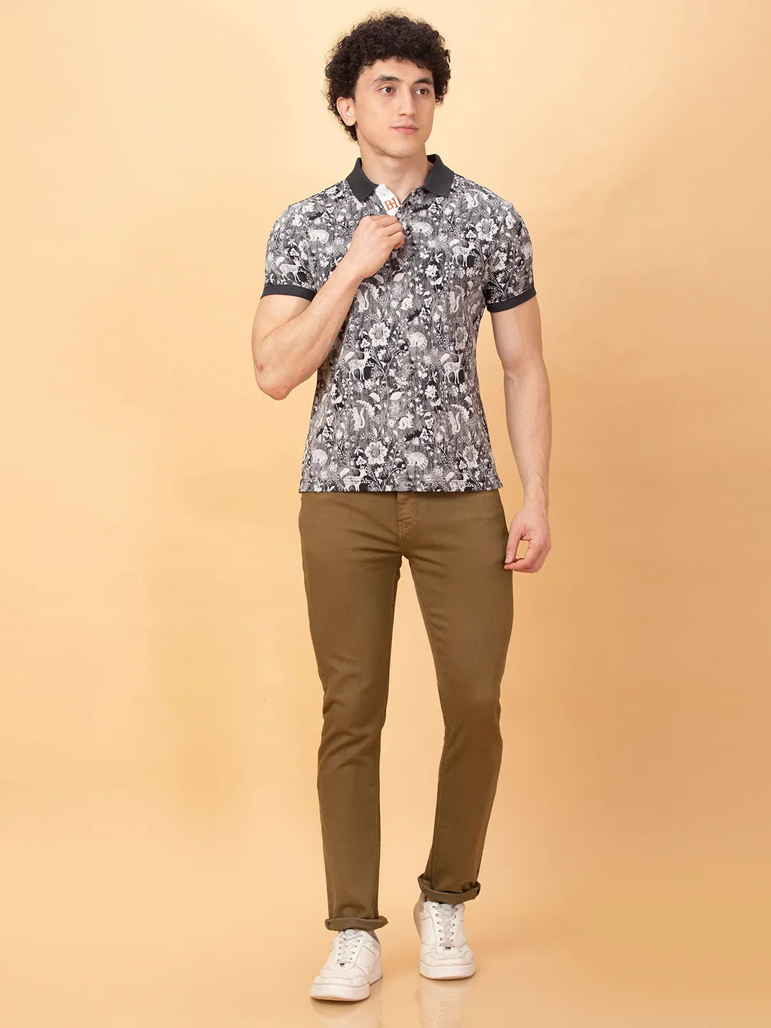 Being Human Clothing Mens-Top Polo Neck Charcoal