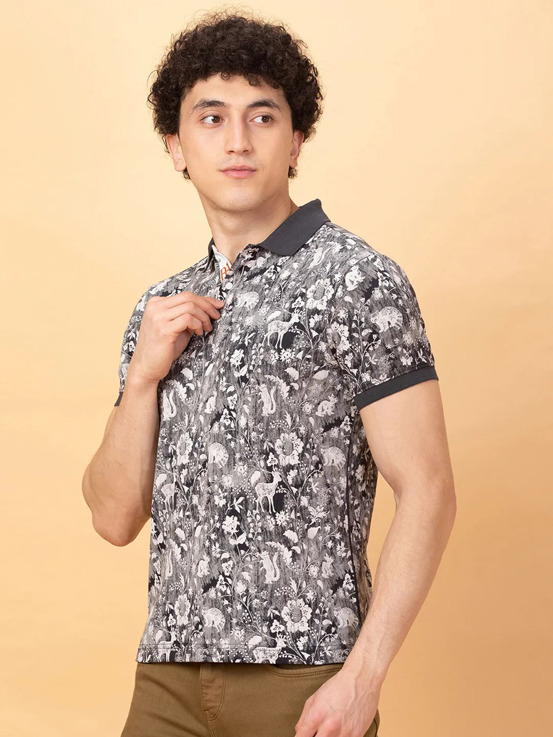 Being Human Clothing Mens-Top Polo Neck Charcoal