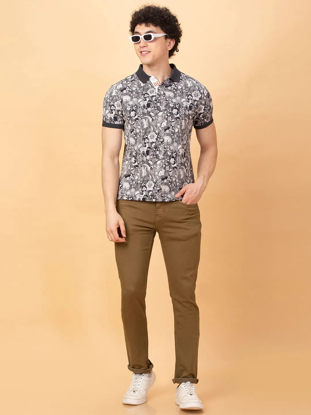 Being Human Clothing Mens-Top Polo Neck Charcoal