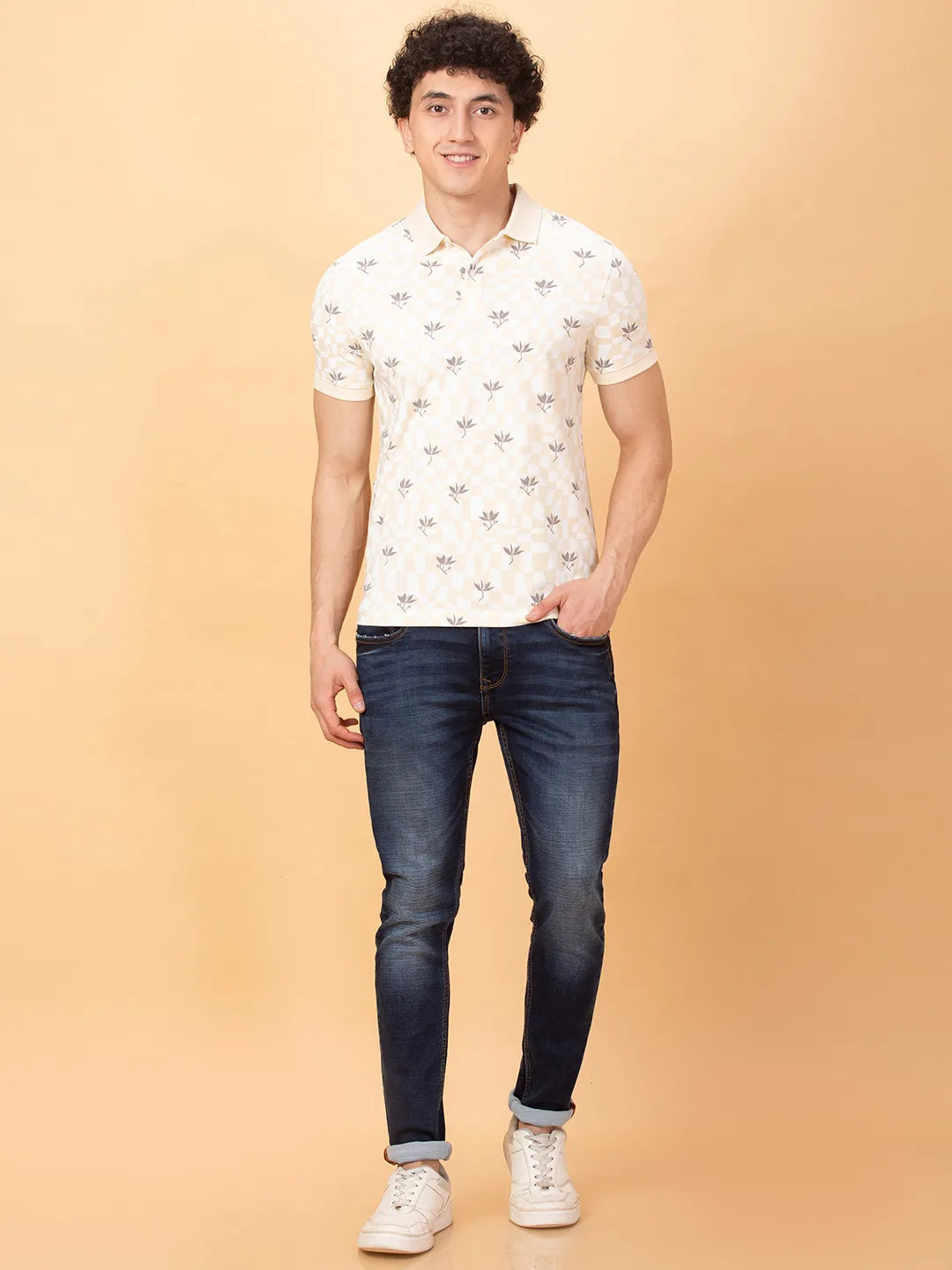 Being Human Clothing Mens-Top Polo Neck Chalk