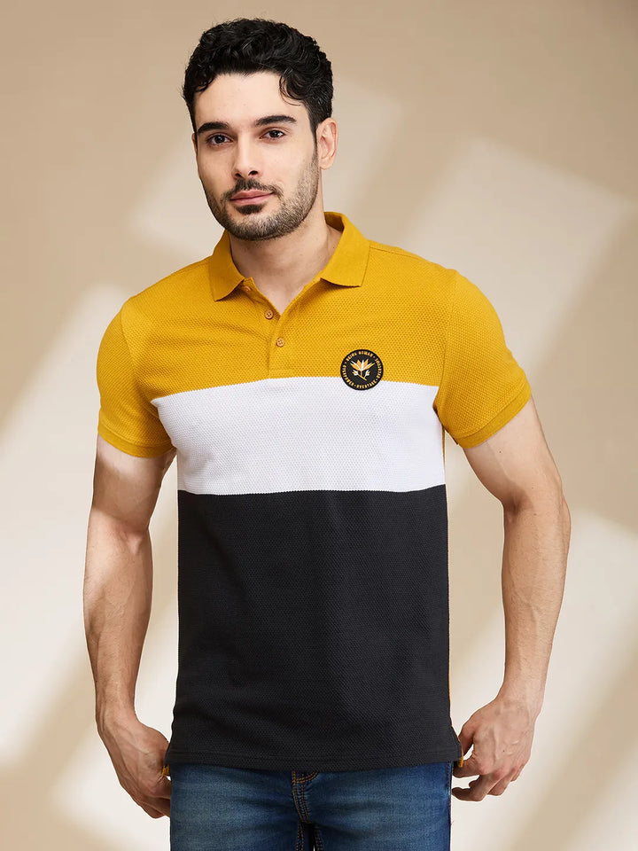 Mustard Regular Fit Men's Polo T-Shirt