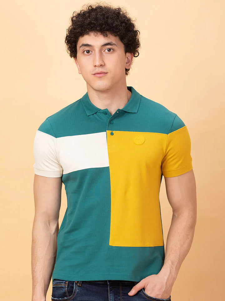 Green Regular Fit Men's Polo T-Shirt by Being Human Clothing