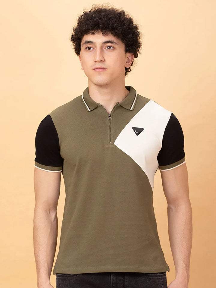 Dark Green Regular Fit Men's Polo T-Shirt