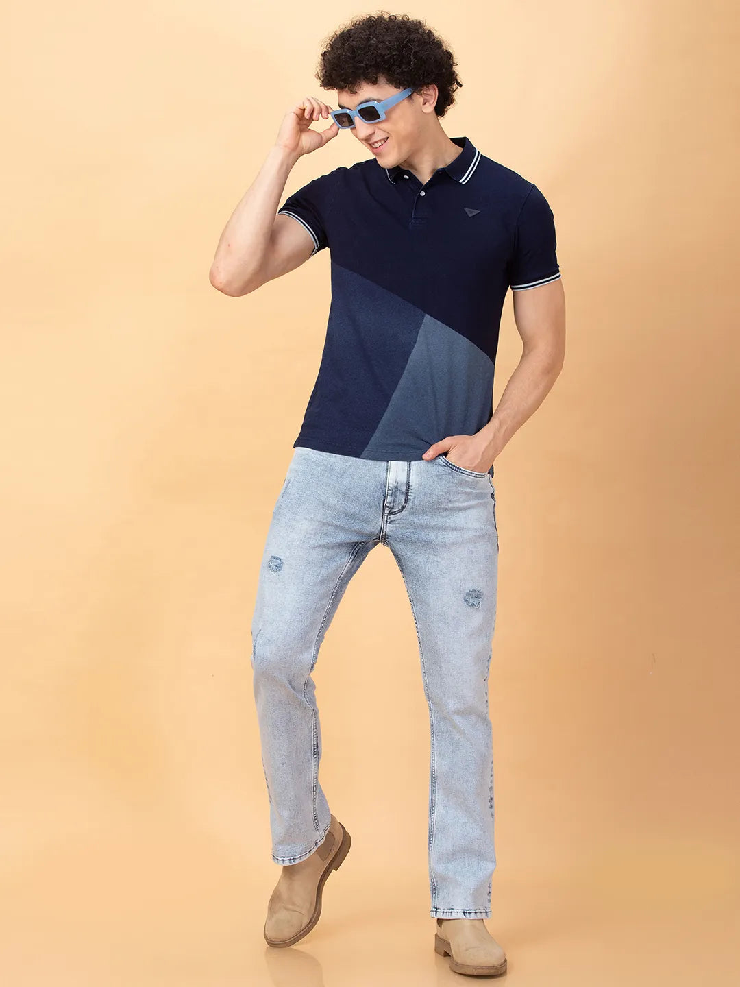 Being Human Clothing Mens-Top Polo Neck Indigo