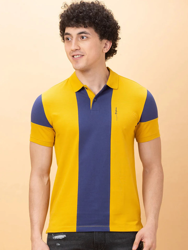 Mustard Regular Fit Men's Polo T-Shirt