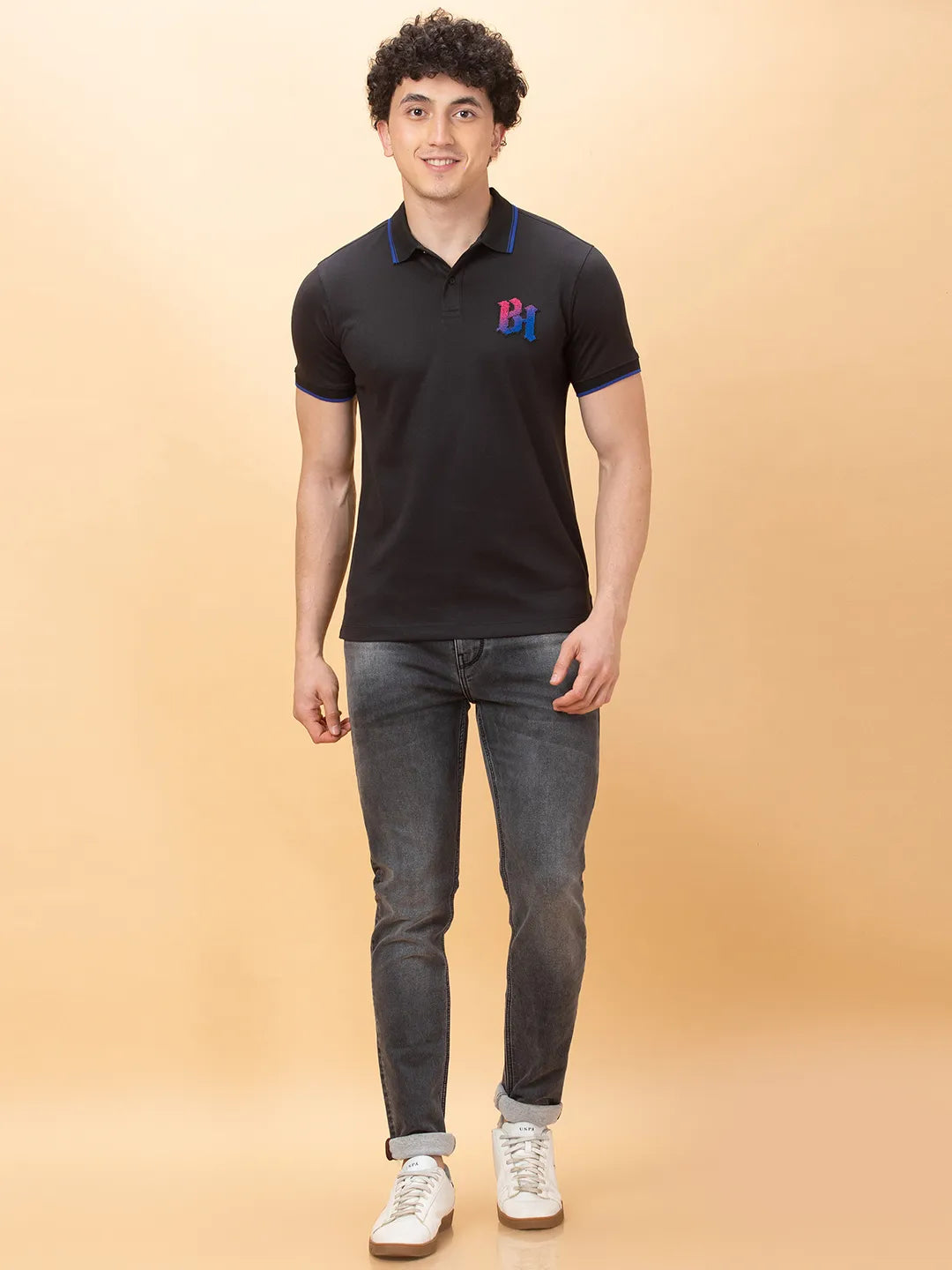 Being Human Clothing Mens-Top Polo Neck Black