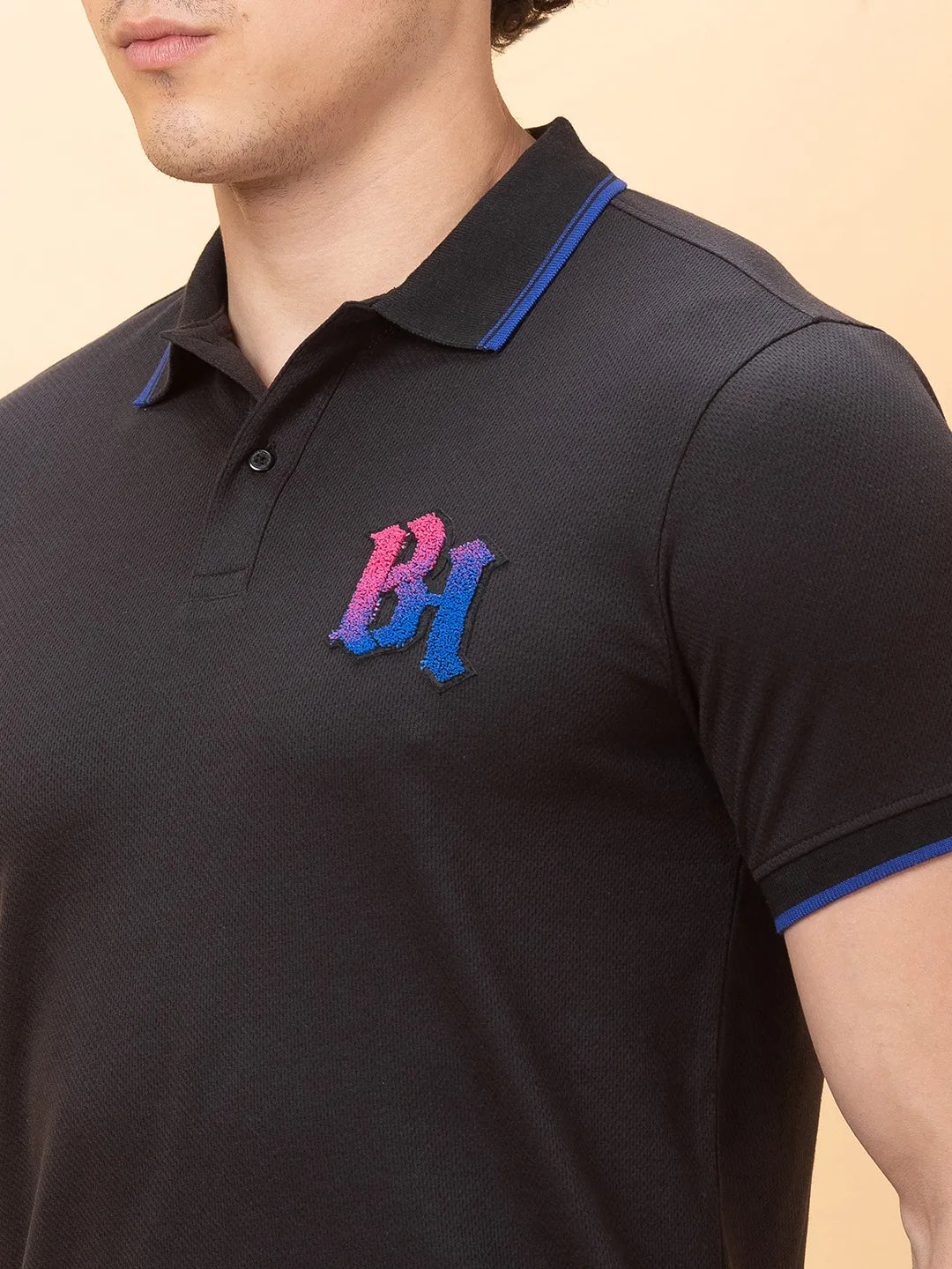 Being Human Clothing Mens-Top Polo Neck Black