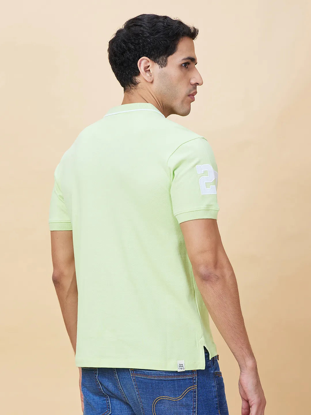 Being Human Clothing Mens-Top Polo Neck Lt.Green