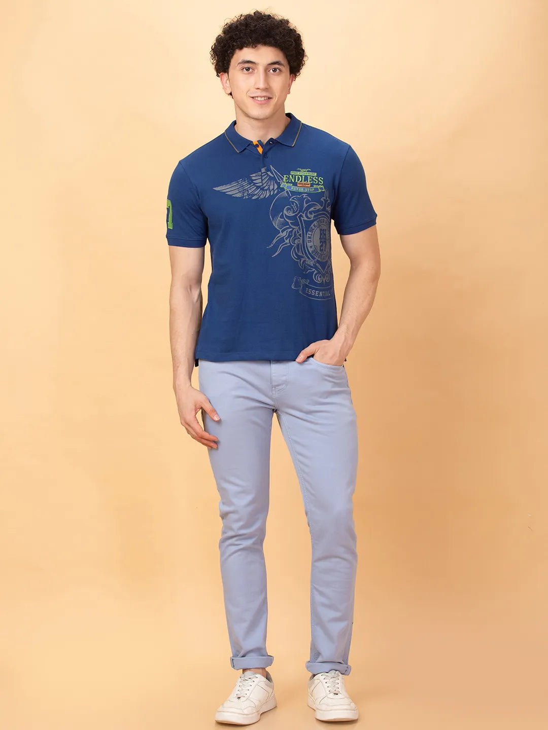 Being Human Clothing Mens-Top Polo Neck Navy