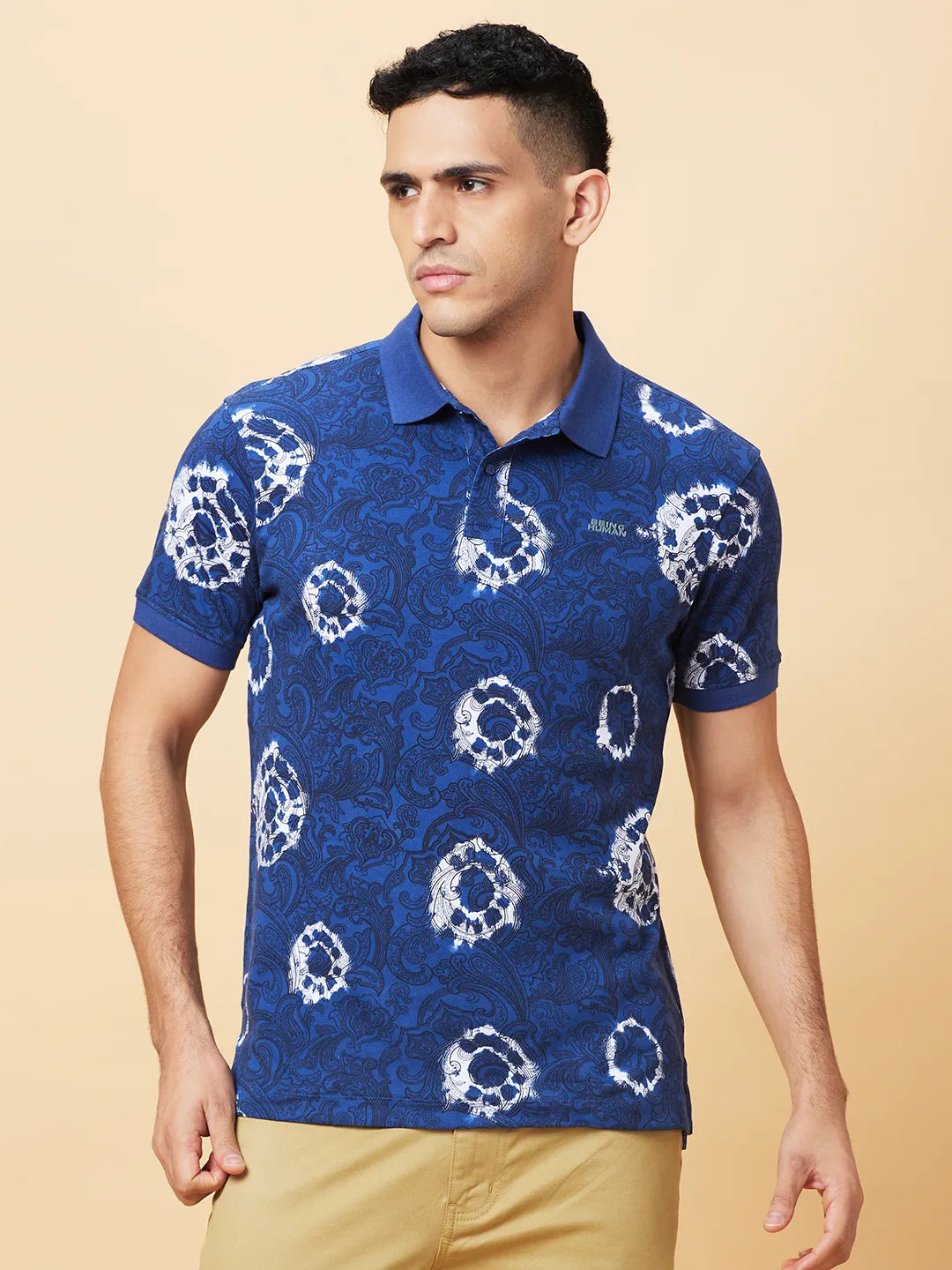 Being Human Clothing Mens-Top Polo Neck Deep Teal