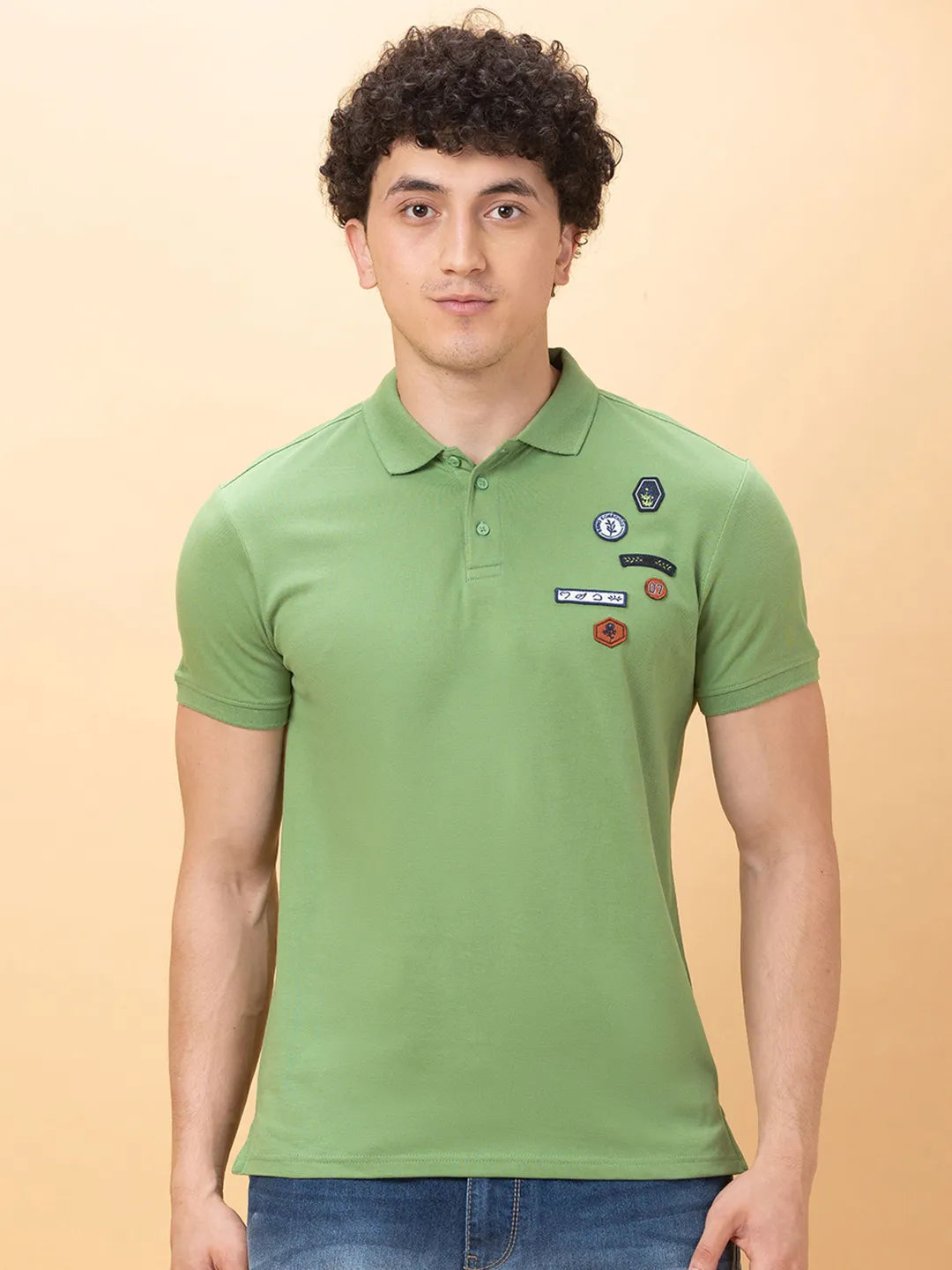 Being Human Clothing Mens-Top Polo Neck Fern Green