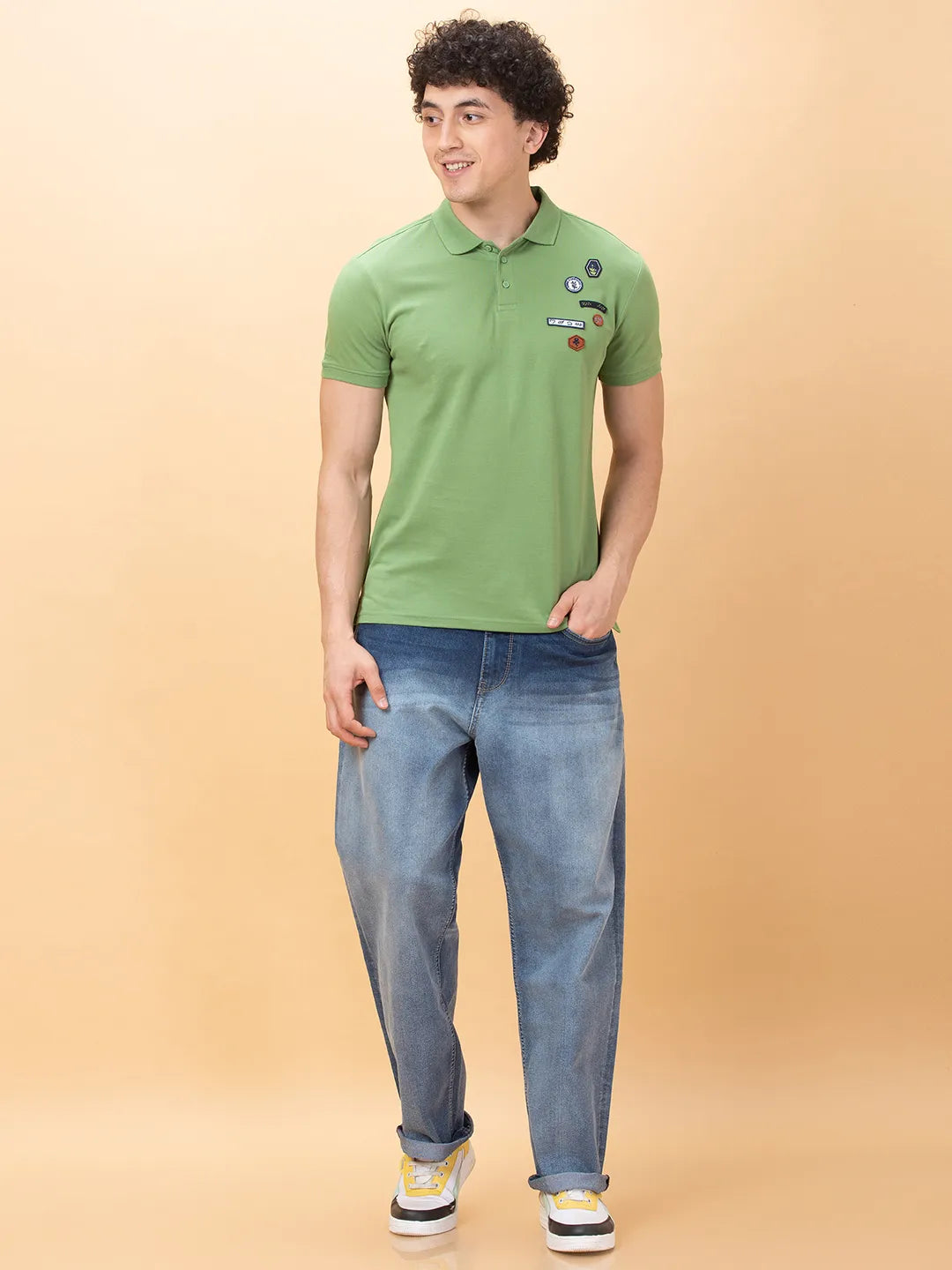 Being Human Clothing Mens-Top Polo Neck Fern Green