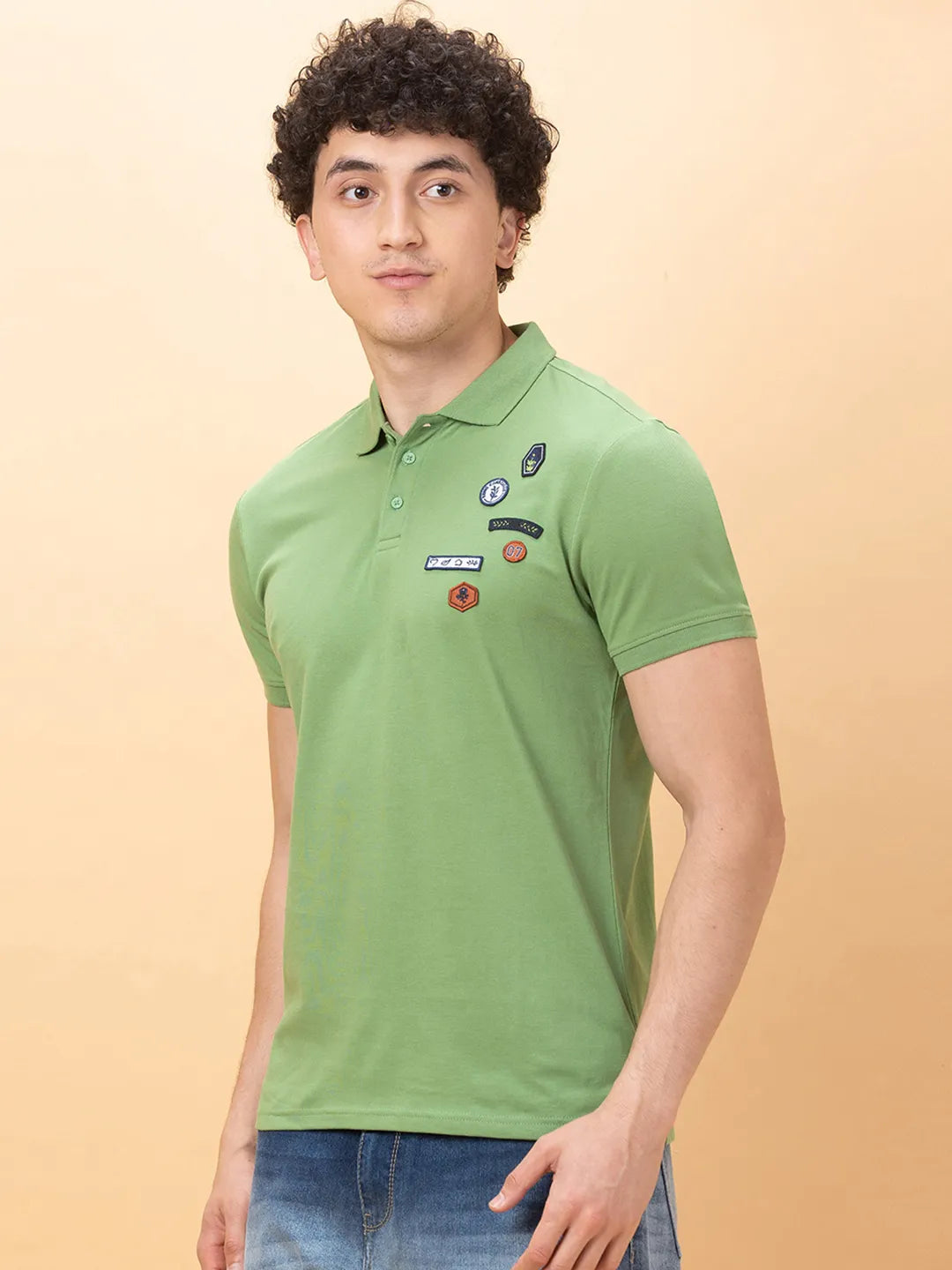Being Human Clothing Mens-Top Polo Neck Fern Green