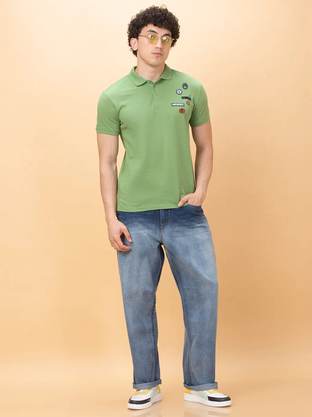 Being Human Clothing Mens-Top Polo Neck Fern Green