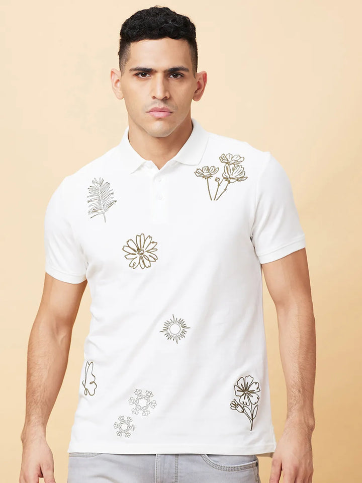 White Regular Fit Men's Polo T-Shirt