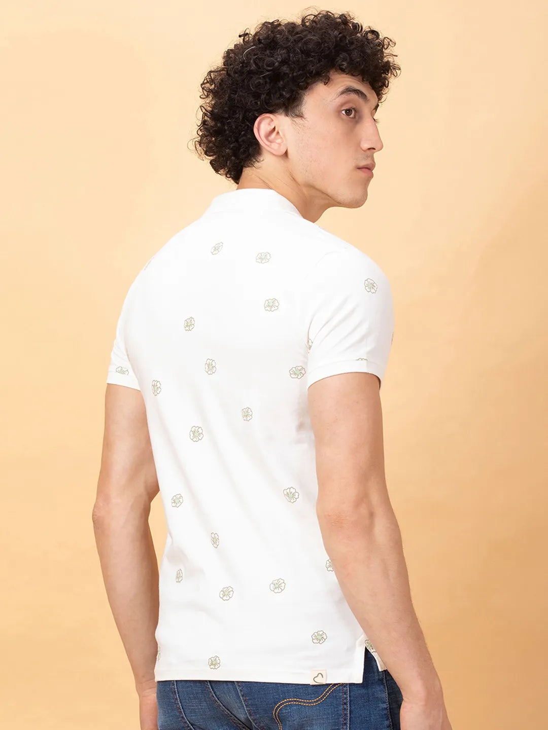 Regular Fit Off White Polo T-shirt -Being Human clothing