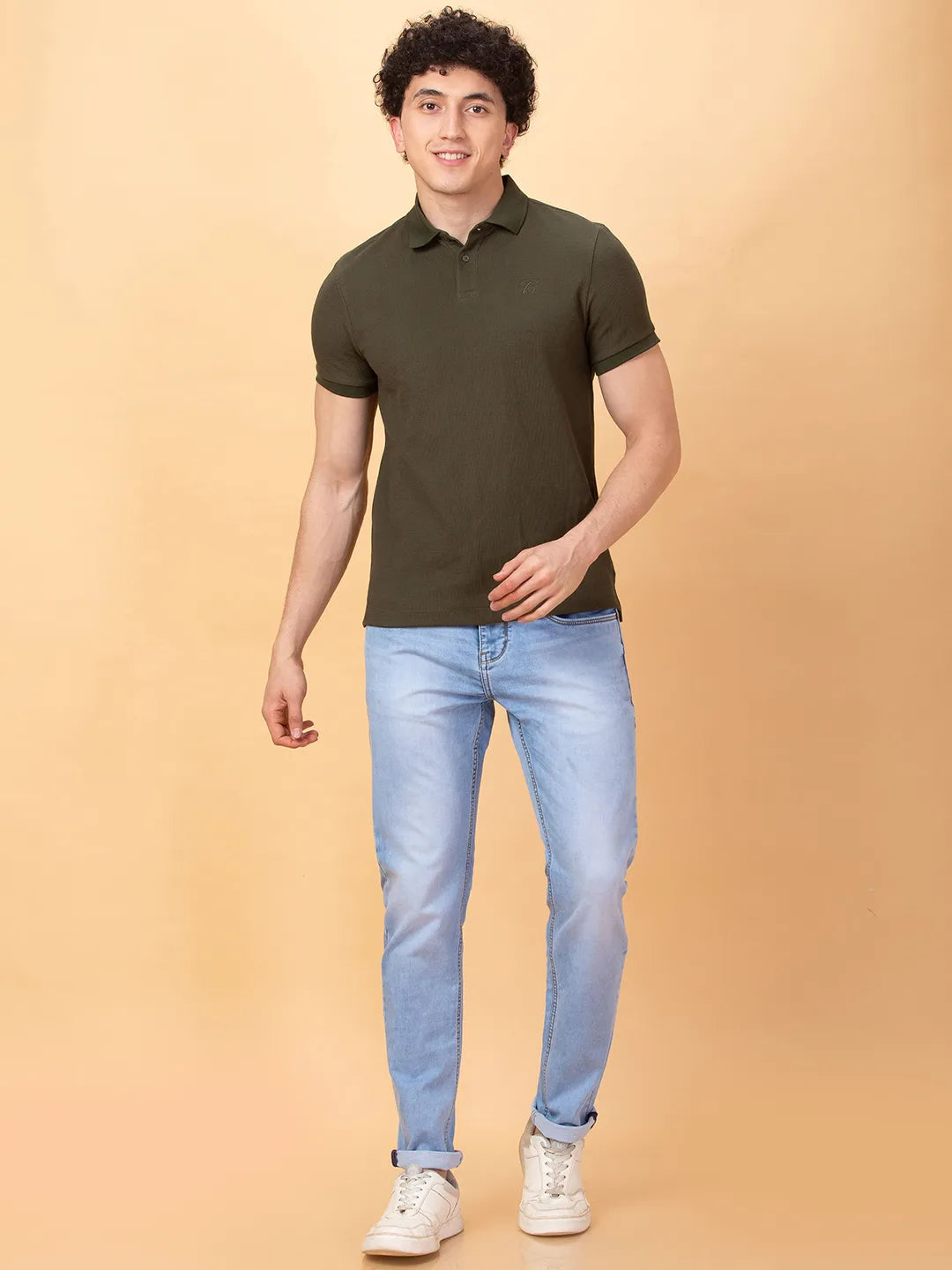 Being Human Clothing Mens-Top Polo Neck Dk.Olive