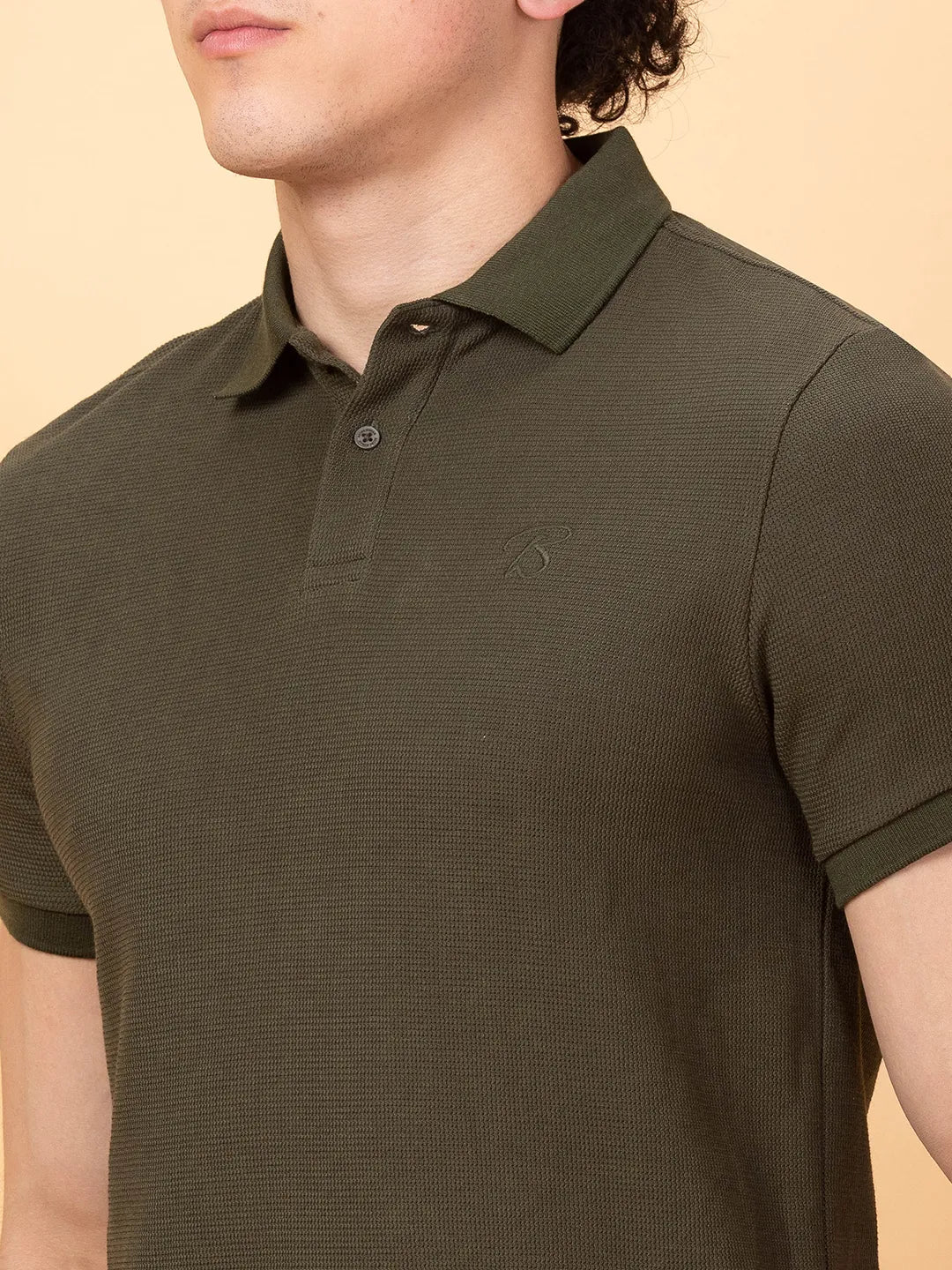 Being Human Clothing Mens-Top Polo Neck Dk.Olive