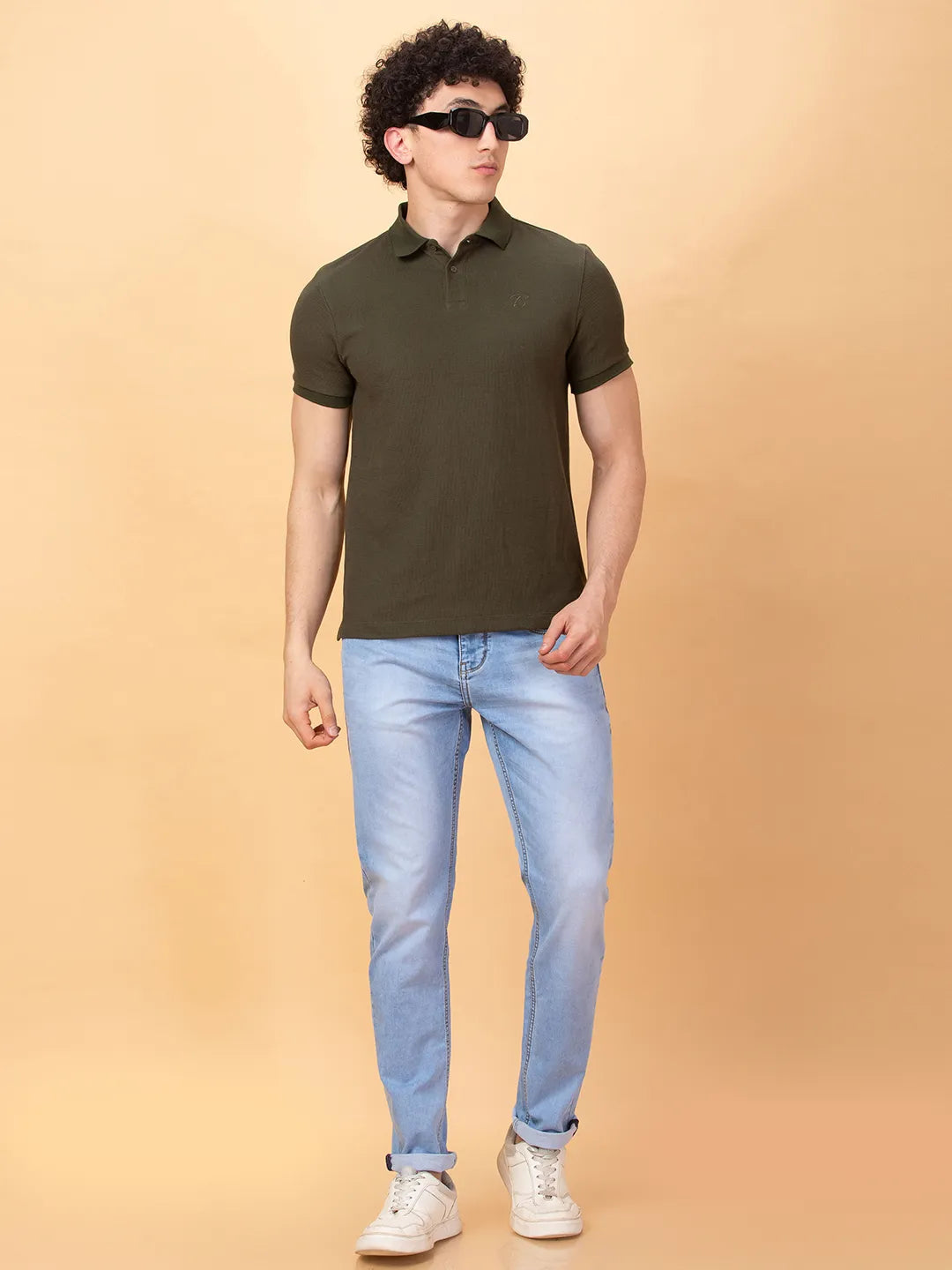 Being Human Clothing Mens-Top Polo Neck Dk.Olive