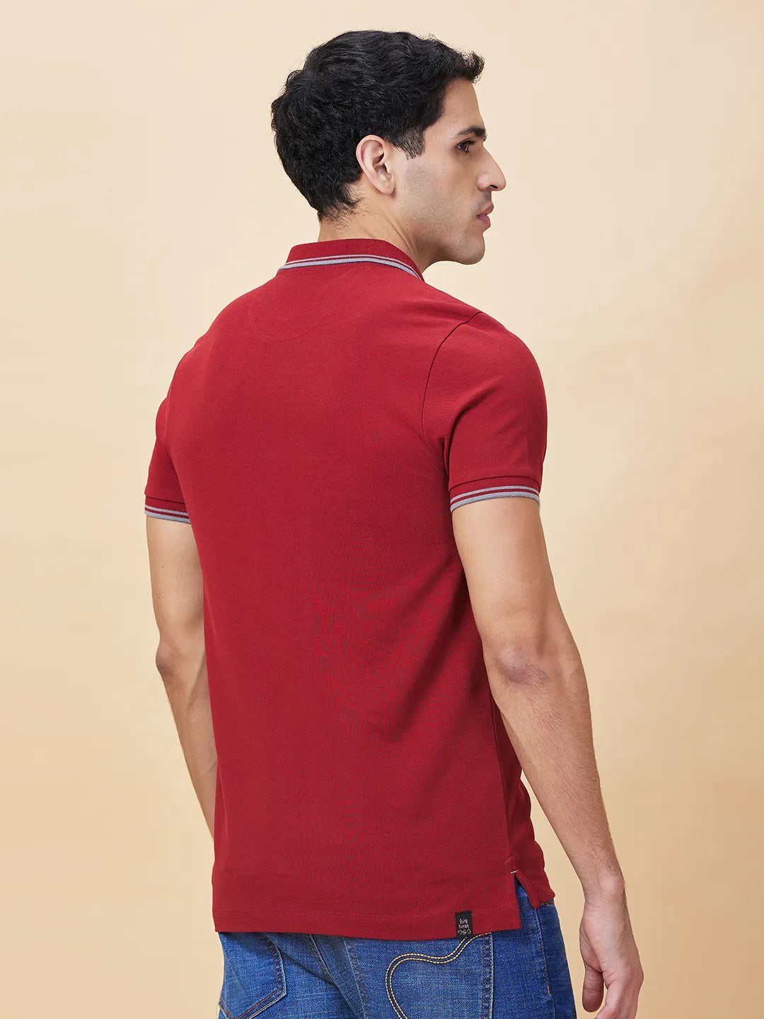 Being Human Clothing Mens-Top Polo Neck Maroon