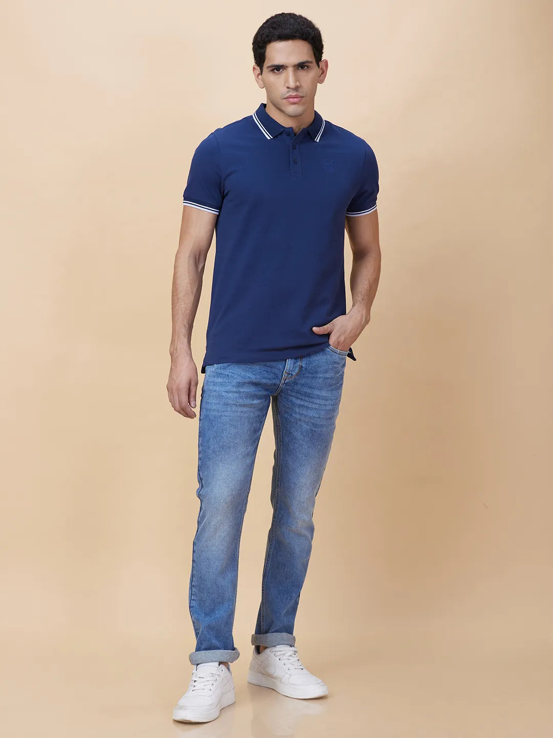 Being Human Clothing Mens-Top Polo Neck Navy