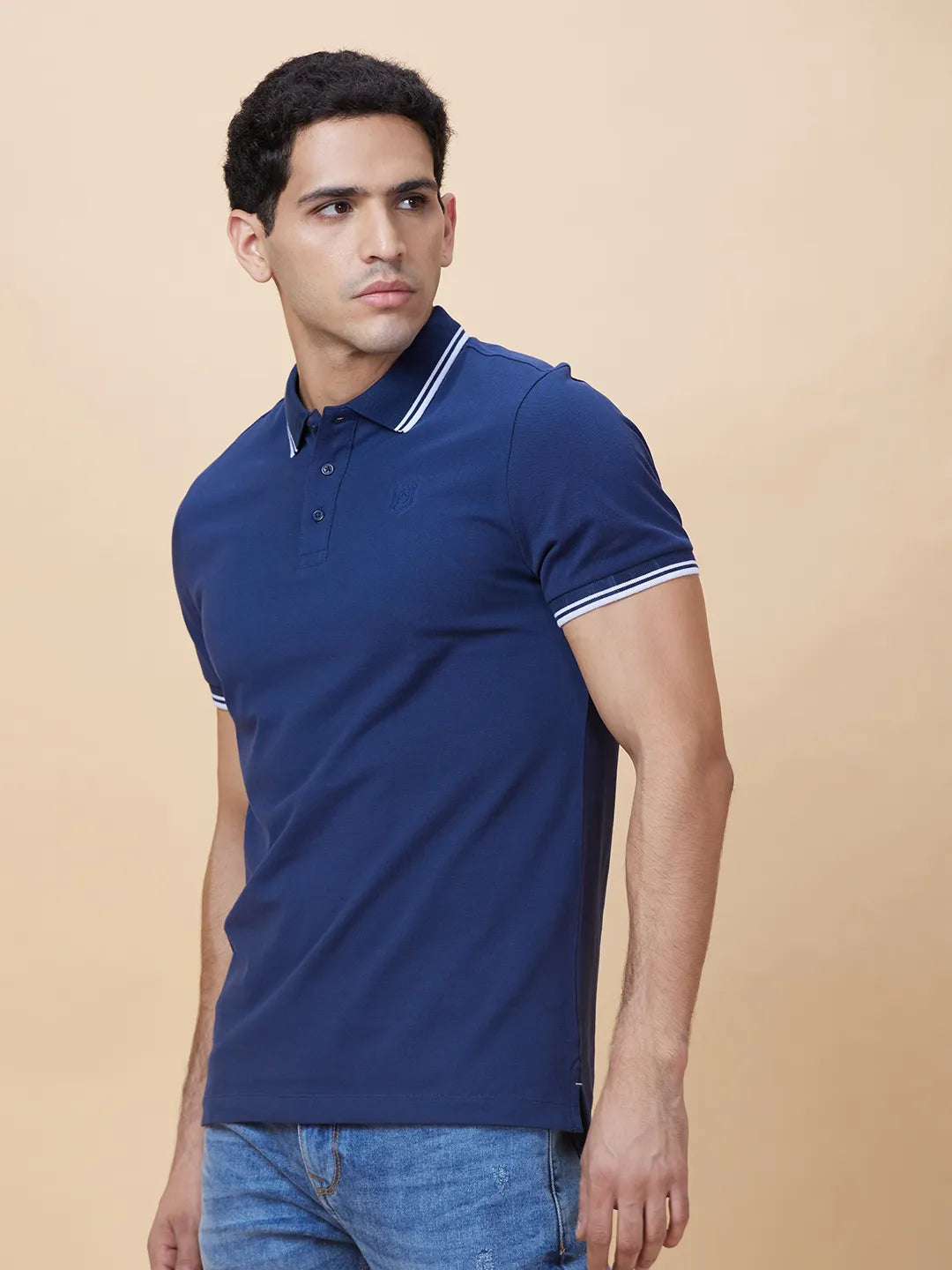 Being Human Clothing Mens-Top Polo Neck Navy