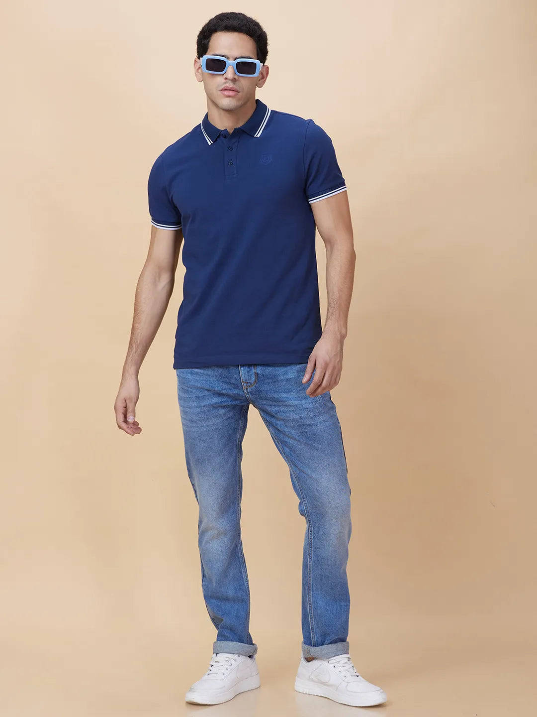 Being Human Clothing Mens-Top Polo Neck Navy
